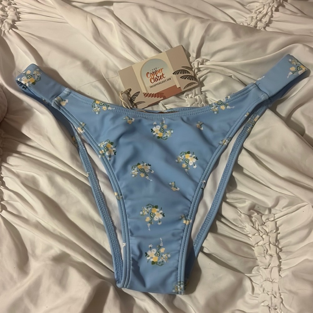 Copper Closet Blue Floral Bikini Bottoms